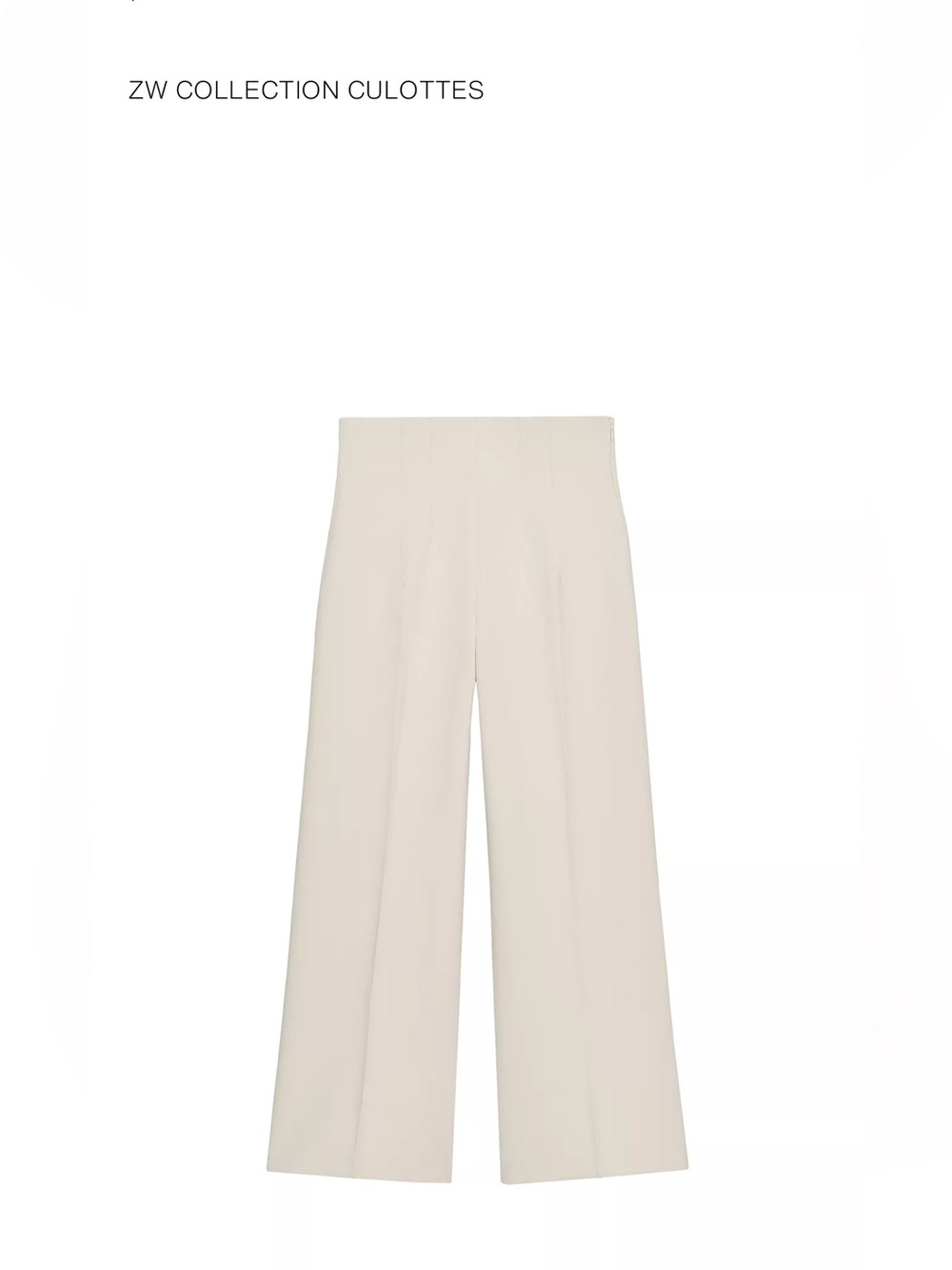 Zara Cream Wide-Leg Culottes